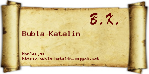 Bubla Katalin névjegykártya